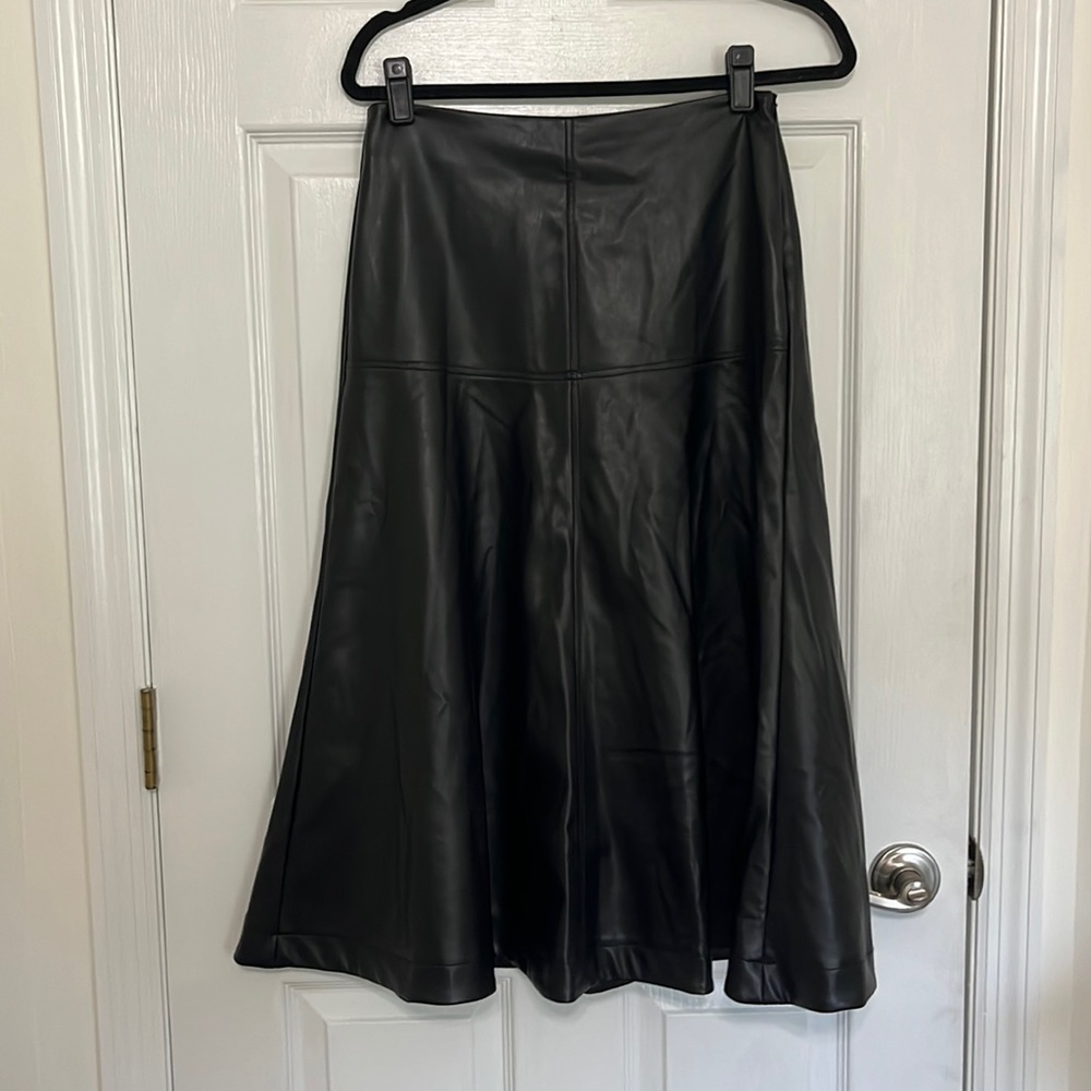 Black pleather A line skirt